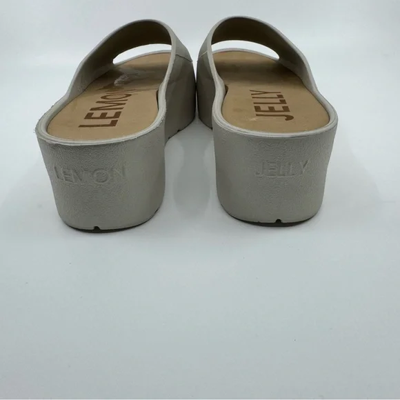 LEMON JELLY Sunny 05 Champagne Silver Platform Slides Sandals SZ 38 US 7.5 - Picture 3 of 8